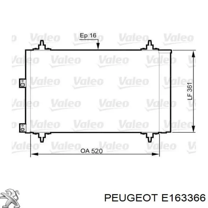 Радіатор кондиціонера E163366 Peugeot/Citroen