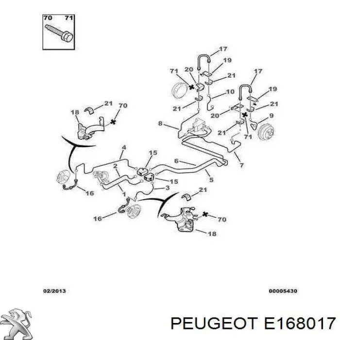 Купити E168017 Peugeot/Citroen Гальмівні шланги передні