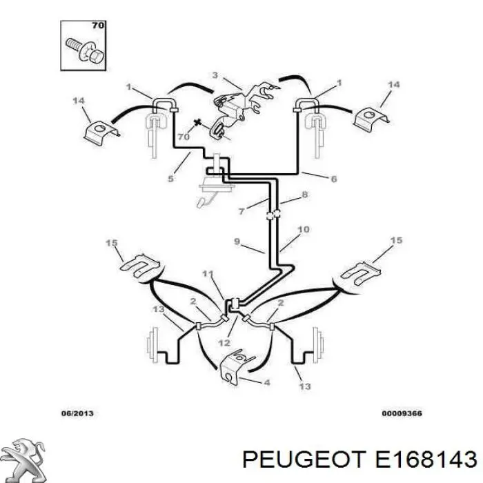 1623257280 Peugeot/Citroen Шланг гальмівний задній