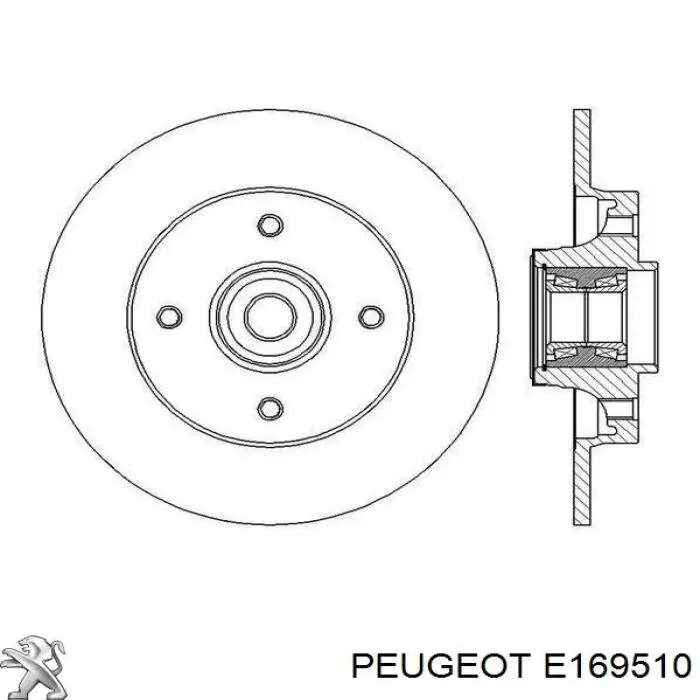 Купити E169510 Peugeot/Citroen Диск заднього гальма
