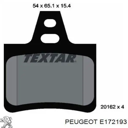 Колодки гальмові задні, дискові E172193 Peugeot/Citroen