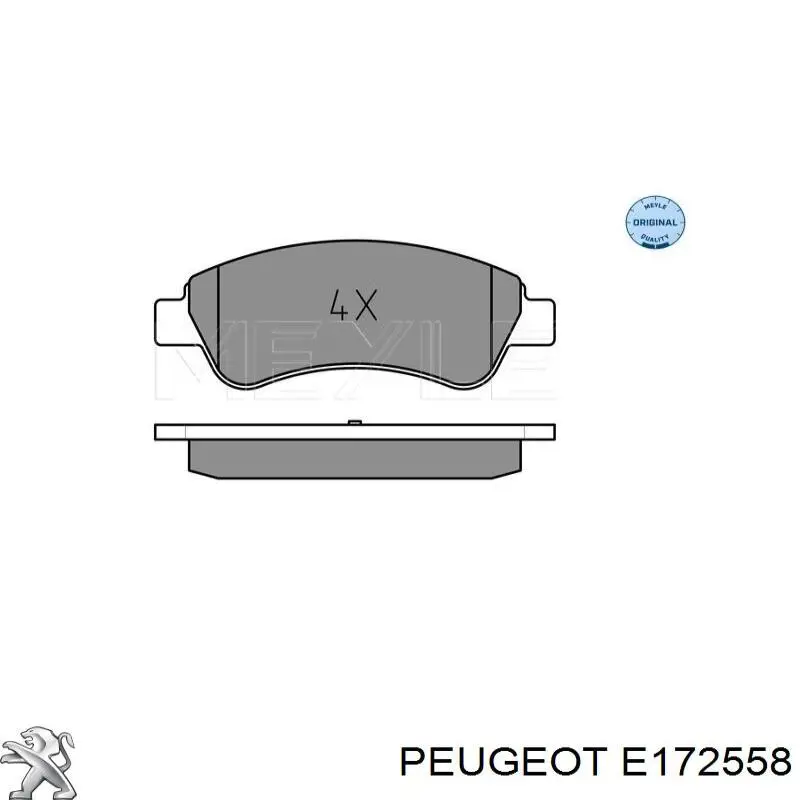 Купити E172558 Peugeot/Citroen Колодки гальмівні передні, дискові