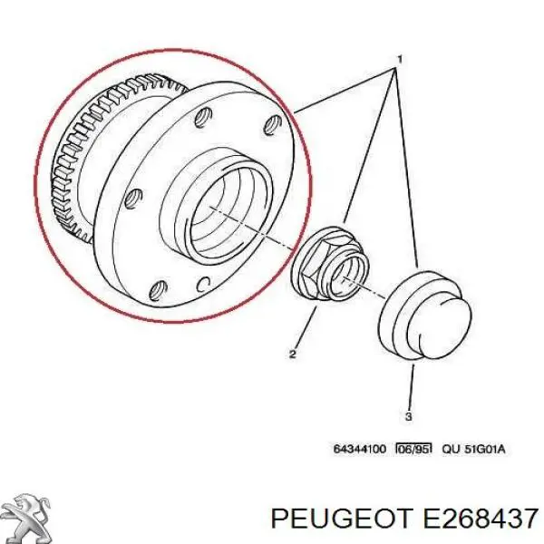 Маточини задніх коліс Peugeot/Citroen E268437 ціна, від 40.21 USD