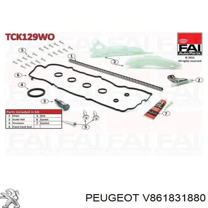 Ланцюг Peugeot/Citroen V861831880 ціна, від 50.27 USD
