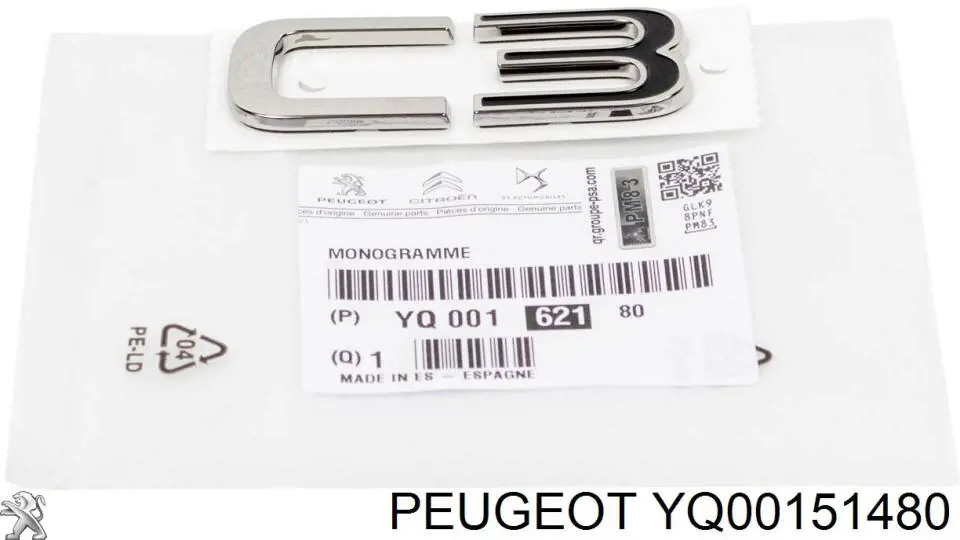 Емблема кришки багажника YQ00151480 Peugeot/Citroen
