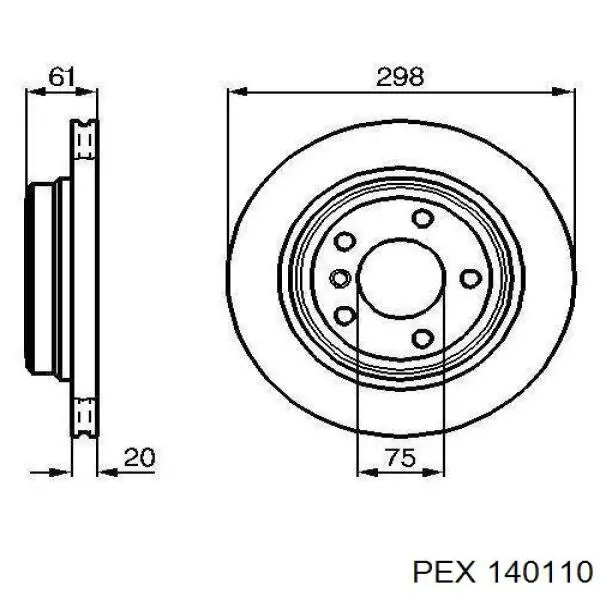 Задні дискові гальма PEX 140110 ціна, від 41.39 USD