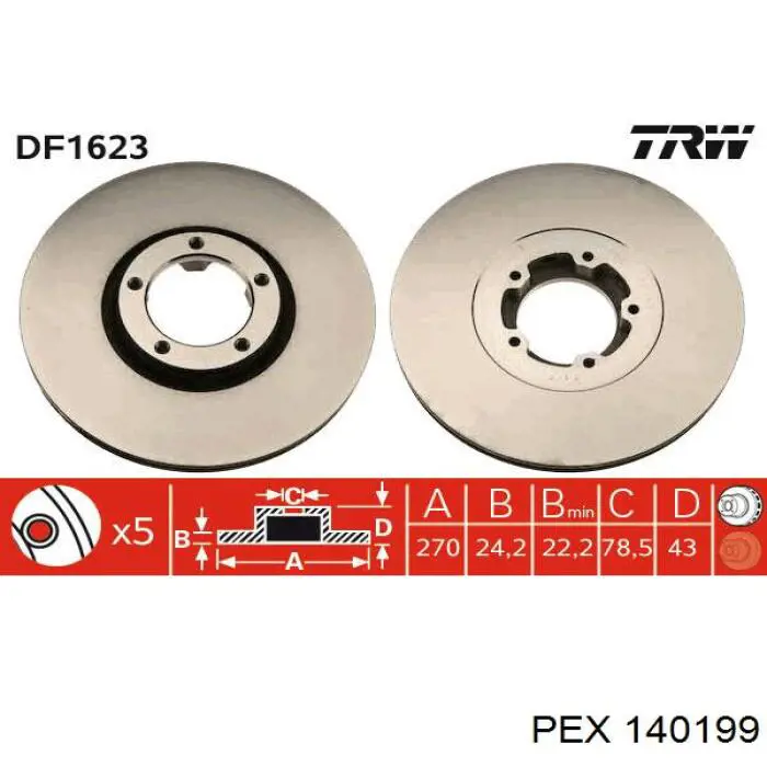 Гальмівні диски передні 140199 PEX