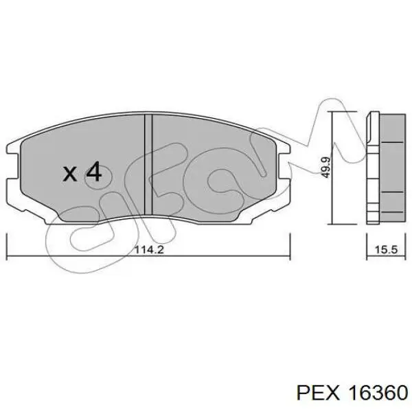 16360 PEX датчик зносу гальмівних колодок, передній