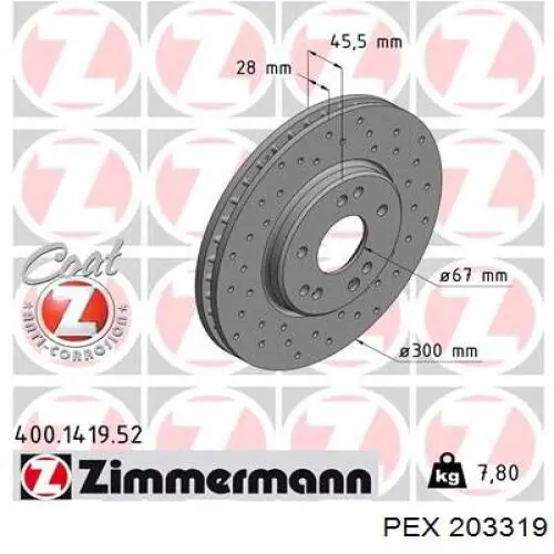Ролик ременя ГРМ, паразитний PEX 203319 ціна, від 9.61 USD