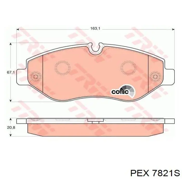 Передні тормозні колодки 7821S PEX