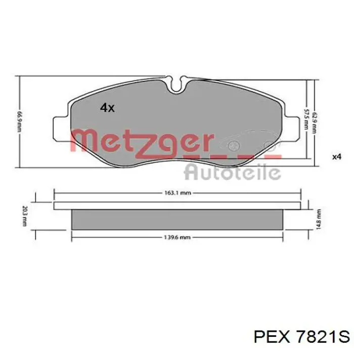 7821S PEX Передні гальмівні колодки