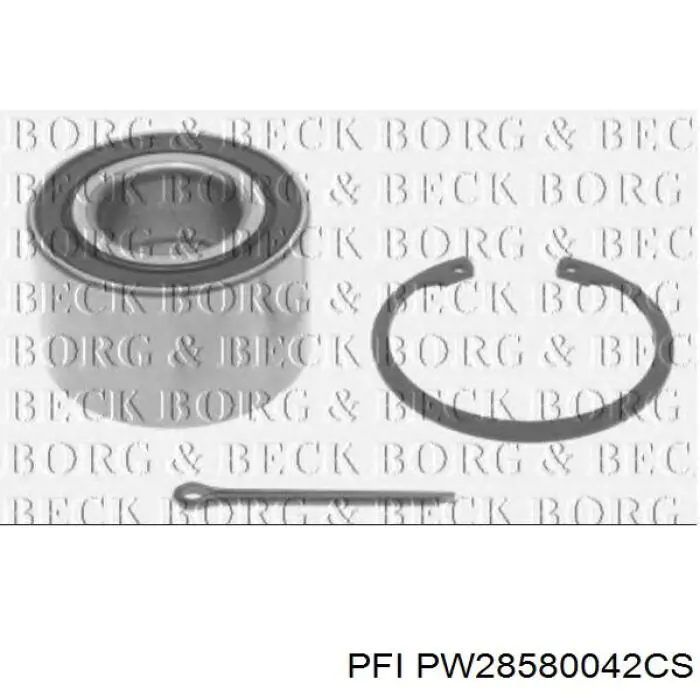 Комплект підшипник маточини передньої PFI PW28580042CS ціна, від 13.60 USD
