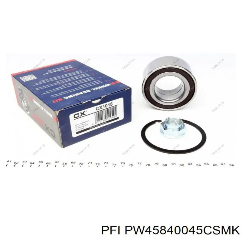 Комплект підшипник маточини передньої PFI PW45840045CSMK ціна, від 44.08 USD