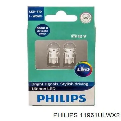 Лампочка плафону освітлення салону/кабіни Philips 11961ULWX2 ціна, від 0.52 USD