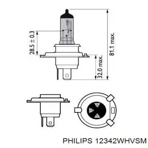 Купити 12342WHVSM Philips Лампочка галогенна
