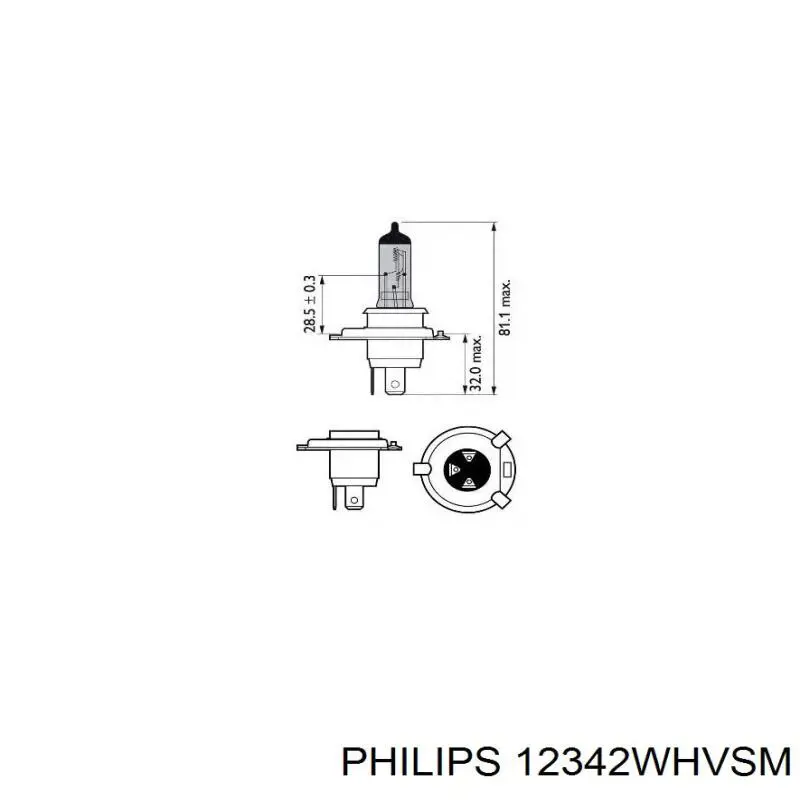 Лампочка галогенна Philips 12342WHVSM ціна, від 3.04 USD
