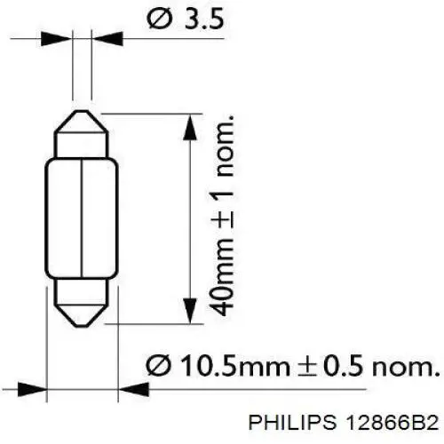 Купити 12866B2 Philips Лампочка плафону освітлення салону/кабіни