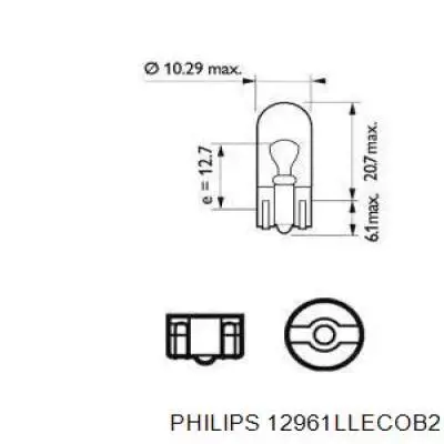 12961LLECOB2 Philips лампочка плафону освітлення салону/кабіни
