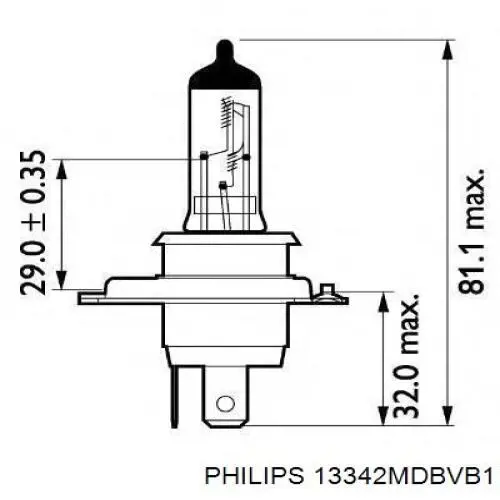 Лампочка галогенна Philips 13342MDBVB1 ціна, від 3.60 USD