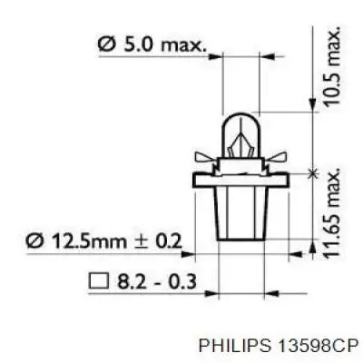 Лампочка щитка / панелі приладів 13598CP Philips
