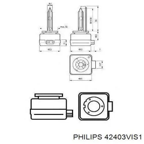 Лампочка ксеноновая 42403VIS1 Philips