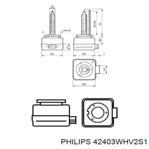 Лампочка ксеноновая 42403WHV2S1 Philips