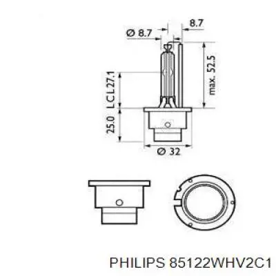 Лампочка ксеноновая 85122WHV2C1 Philips