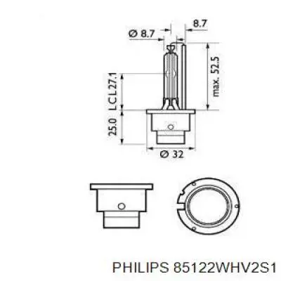 Лампочка ксеноновая 85122WHV2S1 Philips