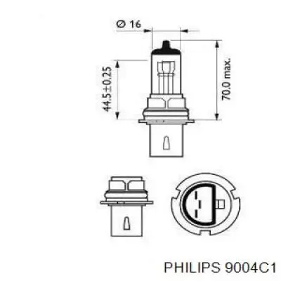 Лампочка галогенна 9004C1 Philips