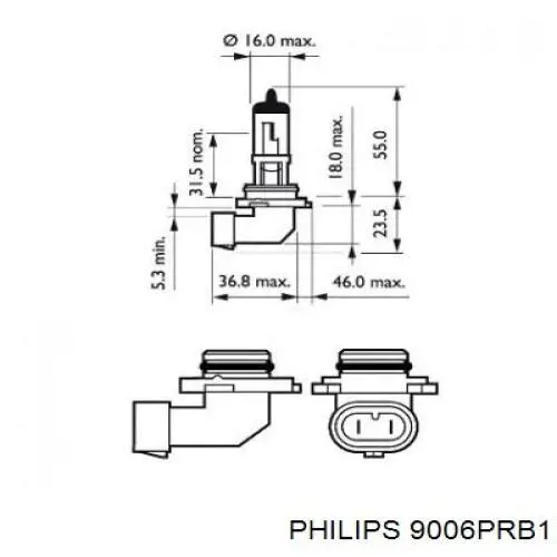 Купити 9006PRB1 Philips Лампочка галогенна