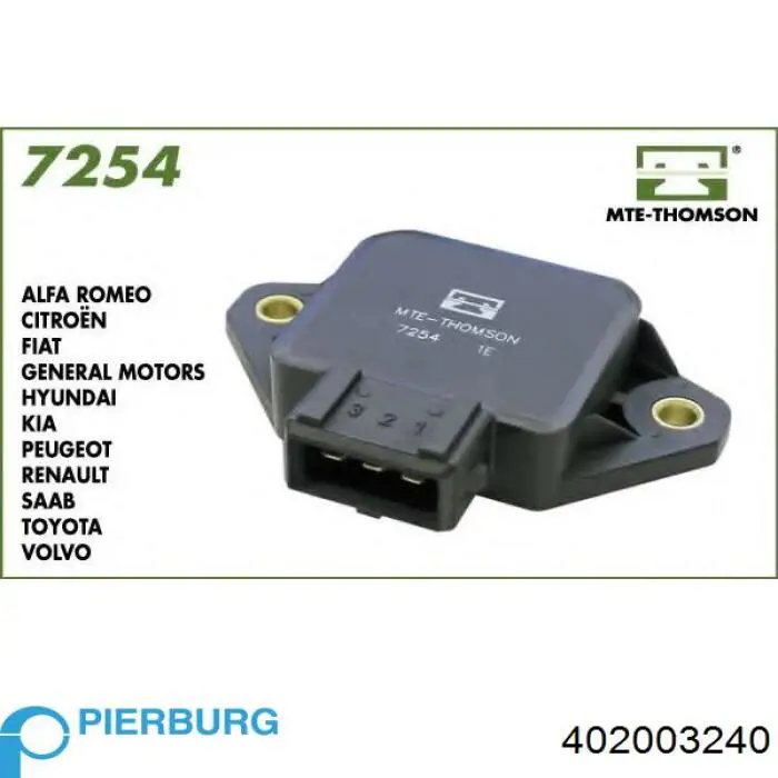 Датчик положення дросельної заслінки Pierburg 402003240