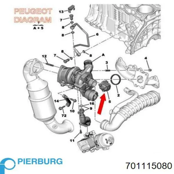 Клапан рециркуляції наддувного повітря турбіни Pierburg 701115080 ціна, від 58.64 USD