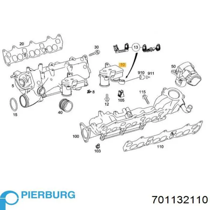 Клапан (актуатор) приводу заслінок впускного колектора 701132110 Pierburg