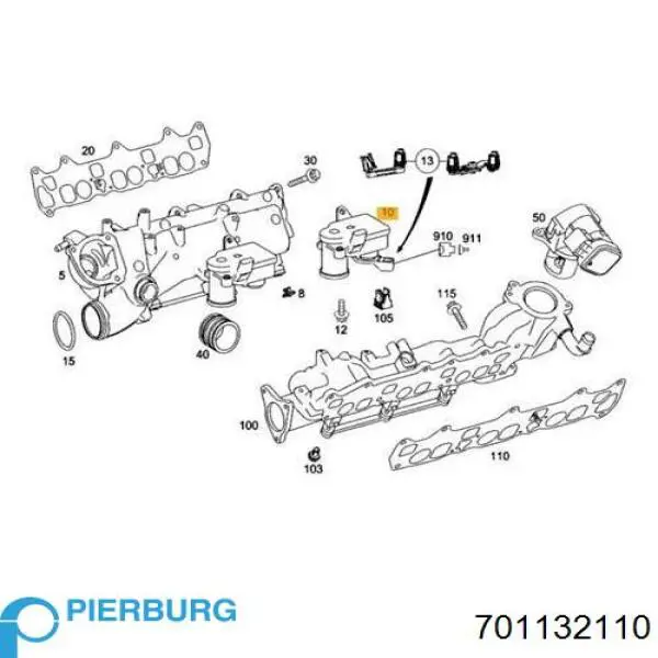 Клапан / актуатор приводу заслінок впускного колектора Pierburg 701132110 ціна, від 145.26 USD