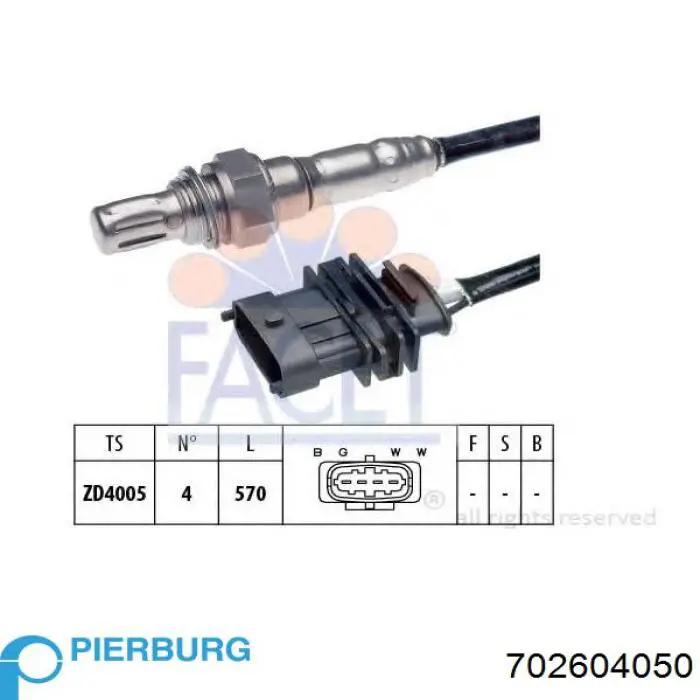 702604050 Pierburg Лямбдазонд, датчик кисню до каталізатора