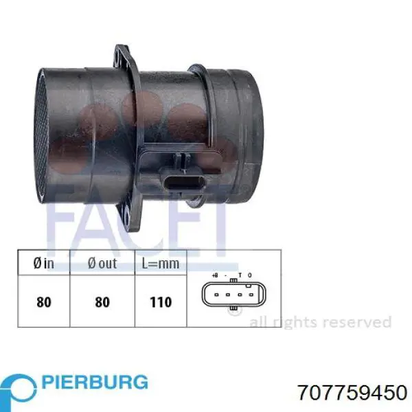 707759450 Pierburg Датчик витрати повітря
