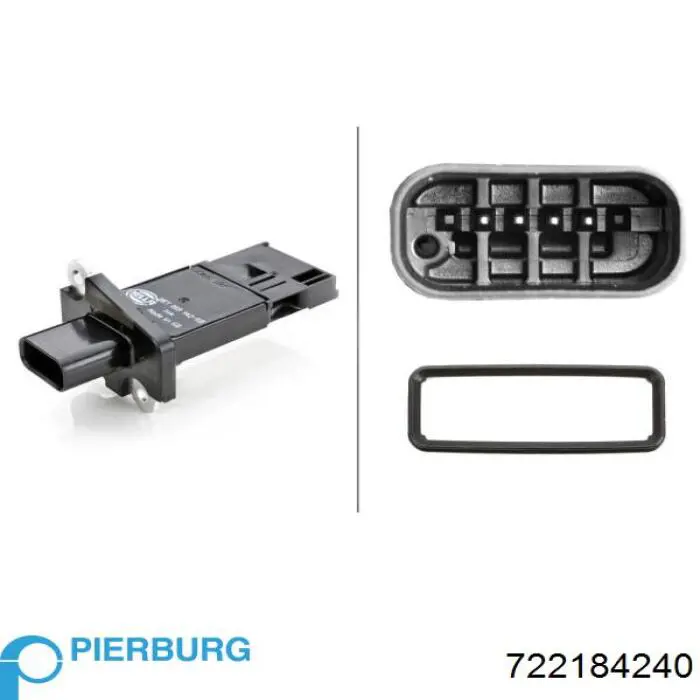 Датчик масової витрати повітря Pierburg 722184240 ціна, від 80.08 USD