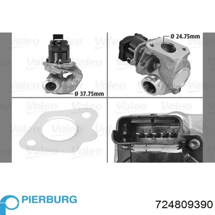 Купити 724809390 Pierburg Прилади управління системи рециркуляції