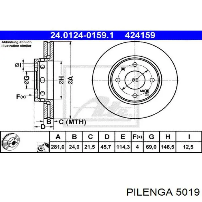 Гальмівні диски передні 71739636 Fiat/Alfa/Lancia