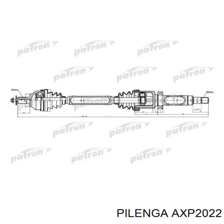 Піввісь (привід) передня, права AXP2022 Pilenga