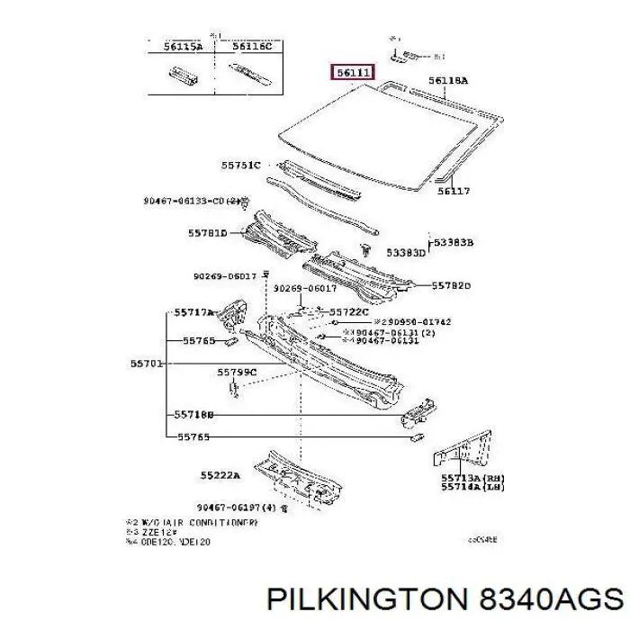 Автоскло Pilkington GS7007D11P ціна, від 81.03 USD
