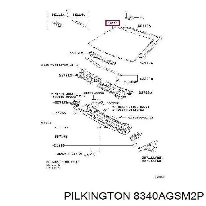 Лобове скло 8340AGSM2P Pilkington