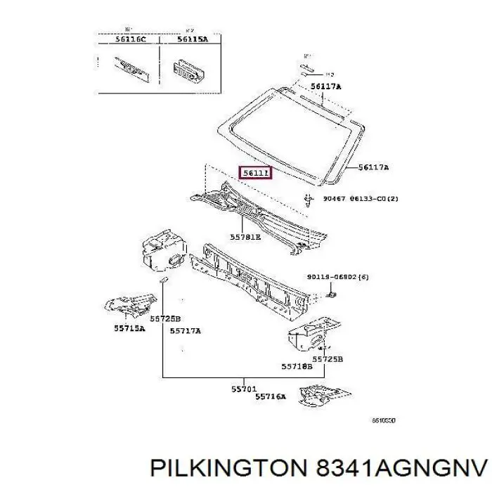 Лобове скло 8341AGNGNV Pilkington