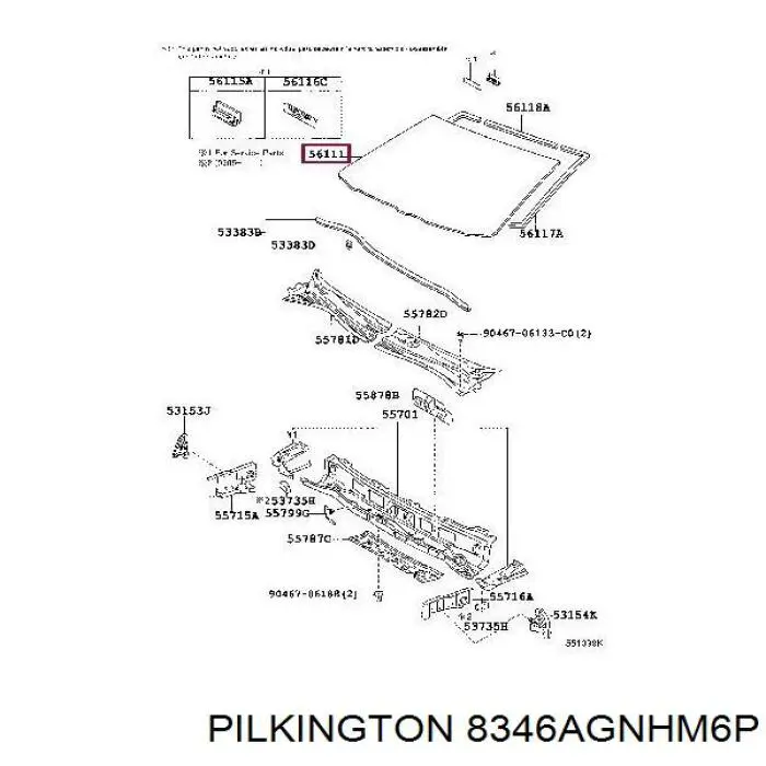 Автоскло Pilkington GS7010D13P ціна, від 203.48 USD
