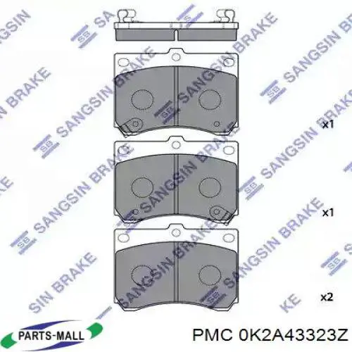 Гальмівні колодки Parts-Mall 0K2A43323Z ціна, від 18.04 USD