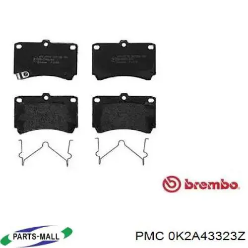 Купити 0K2A43323Z Parts-Mall Колодки гальмівні передні, дискові