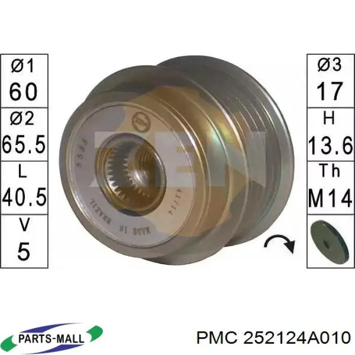252124A010 Parts-Mall Поліклиновий ремінь