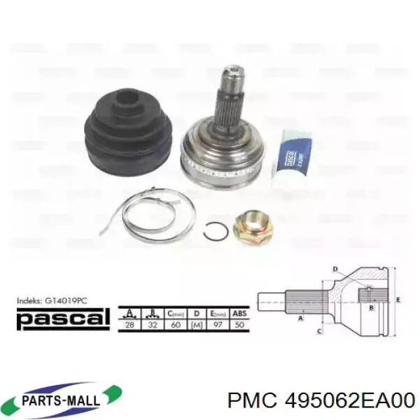 KB277 Japan Parts Пильник ШРКШ внутрішній, передній півосі