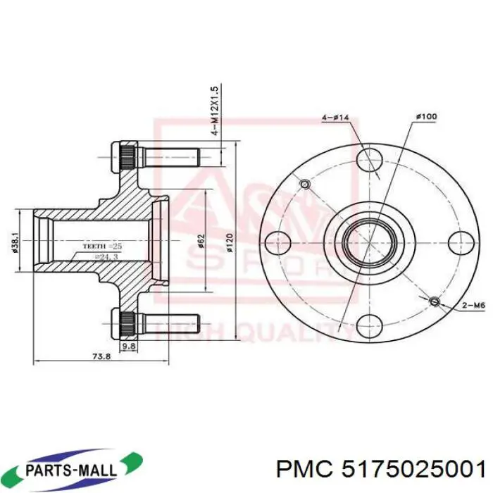 ADBP820000 Blue Print Маточина (передня)