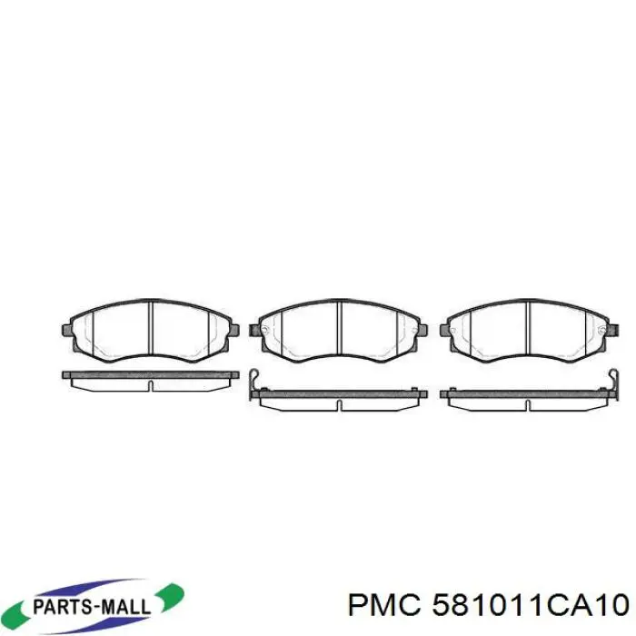 Гальмівні колодки Parts-Mall 581011CA10 ціна, від 13.78 USD